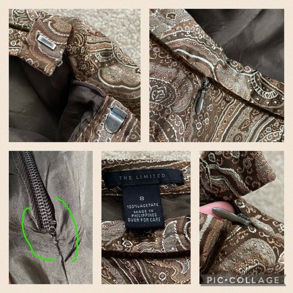 The Limited 8 Patterned Accented Hem Lined Skirt Acetate - Picture 12 of 12